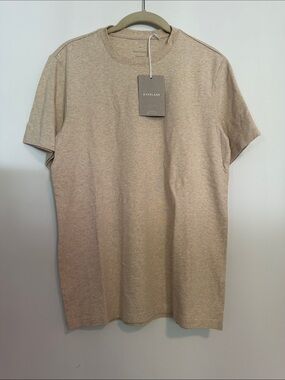 Everlane Tee shirt Short-Sleeve Crew  Tan NWT men’s XS organic cotton premium